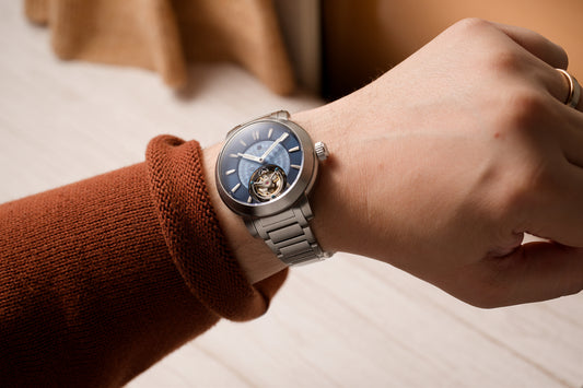 Schild Men's 44mm Friedrich Mechanical Tourbillion Open Heart Interchangeable Watch