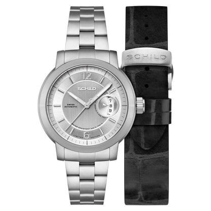 Schild Men's 44mm Heinrich Minimal Swiss Automatic Lmt Ed Interchangeable Watch