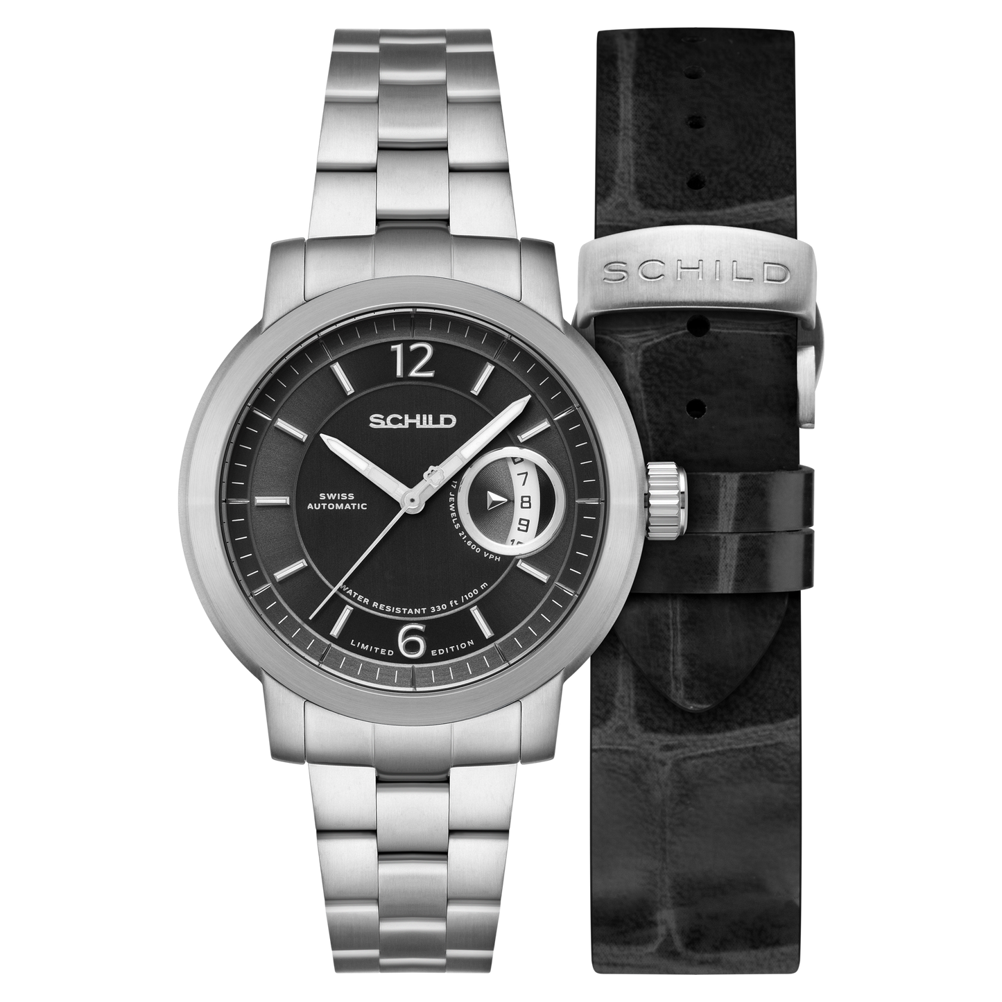 Schild Men's 44mm Heinrich Minimal Swiss Automatic Lmt Ed Interchangeable Watch