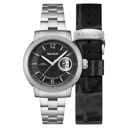 Schild Men's 44mm Heinrich Minimal Swiss Automatic Lmt Ed Interchangeable Watch