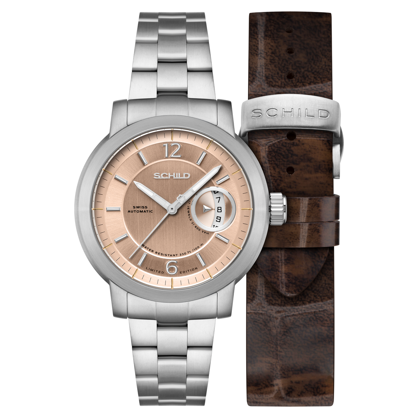 Schild Men's 44mm Heinrich Minimal Swiss Automatic Lmt Ed Interchangeable Watch
