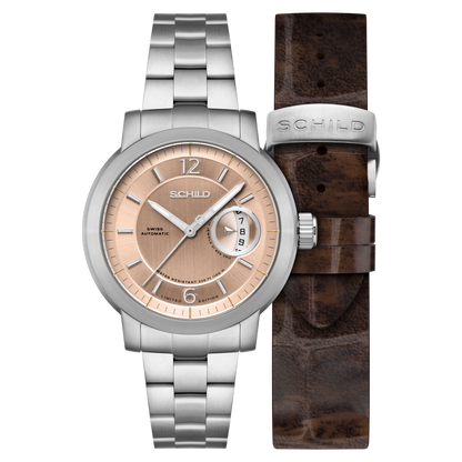 Schild Men's 44mm Heinrich Minimal Swiss Automatic Lmt Ed Interchangeable Watch