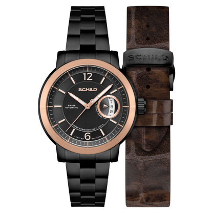 Schild Men's 44mm Heinrich Minimal Swiss Automatic Lmt Ed Interchangeable Watch