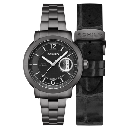 Schild Men's 44mm Heinrich Minimal Swiss Automatic Lmt Ed Interchangeable Watch