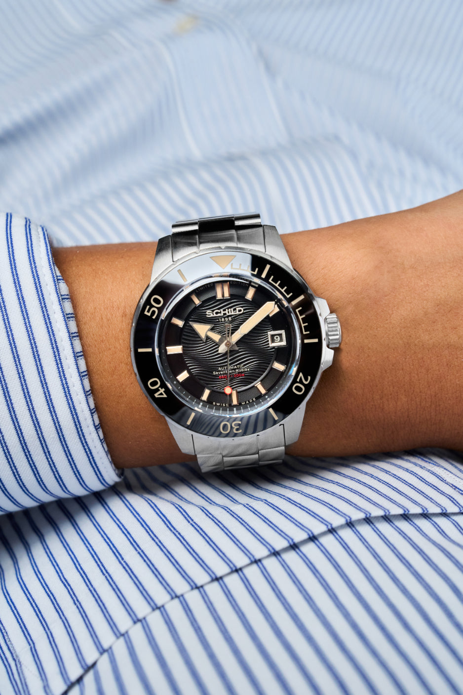 Schild Men's 43mm Hermann Swiss Automatic Limited Edition Bracelet Watch