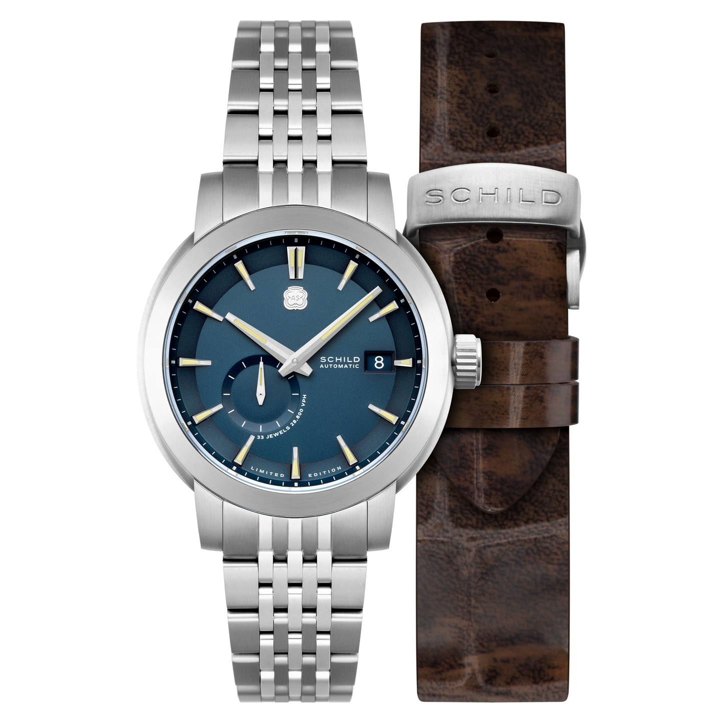 Schild Men's 44mm Heinrich Automatic Micro Rotor Lmt Ed Interchangeable Watch