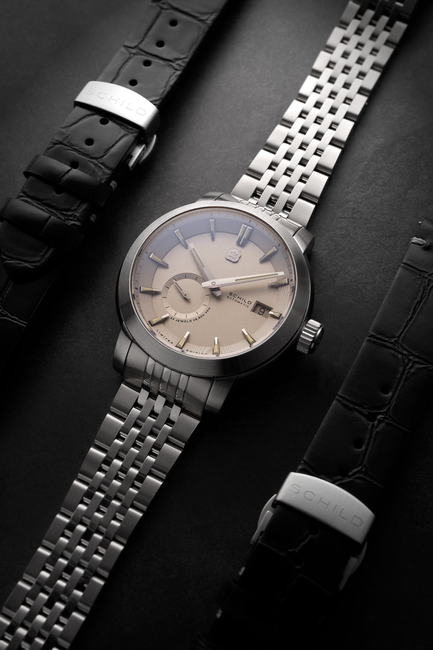 Schild Men's 44mm Heinrich Automatic Micro Rotor Lmt Ed Interchangeable Watch
