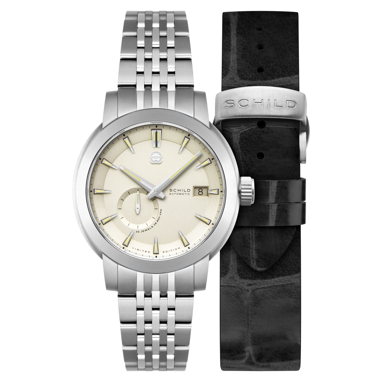 Schild Men's 44mm Heinrich Automatic Micro Rotor Lmt Ed Interchangeable Watch