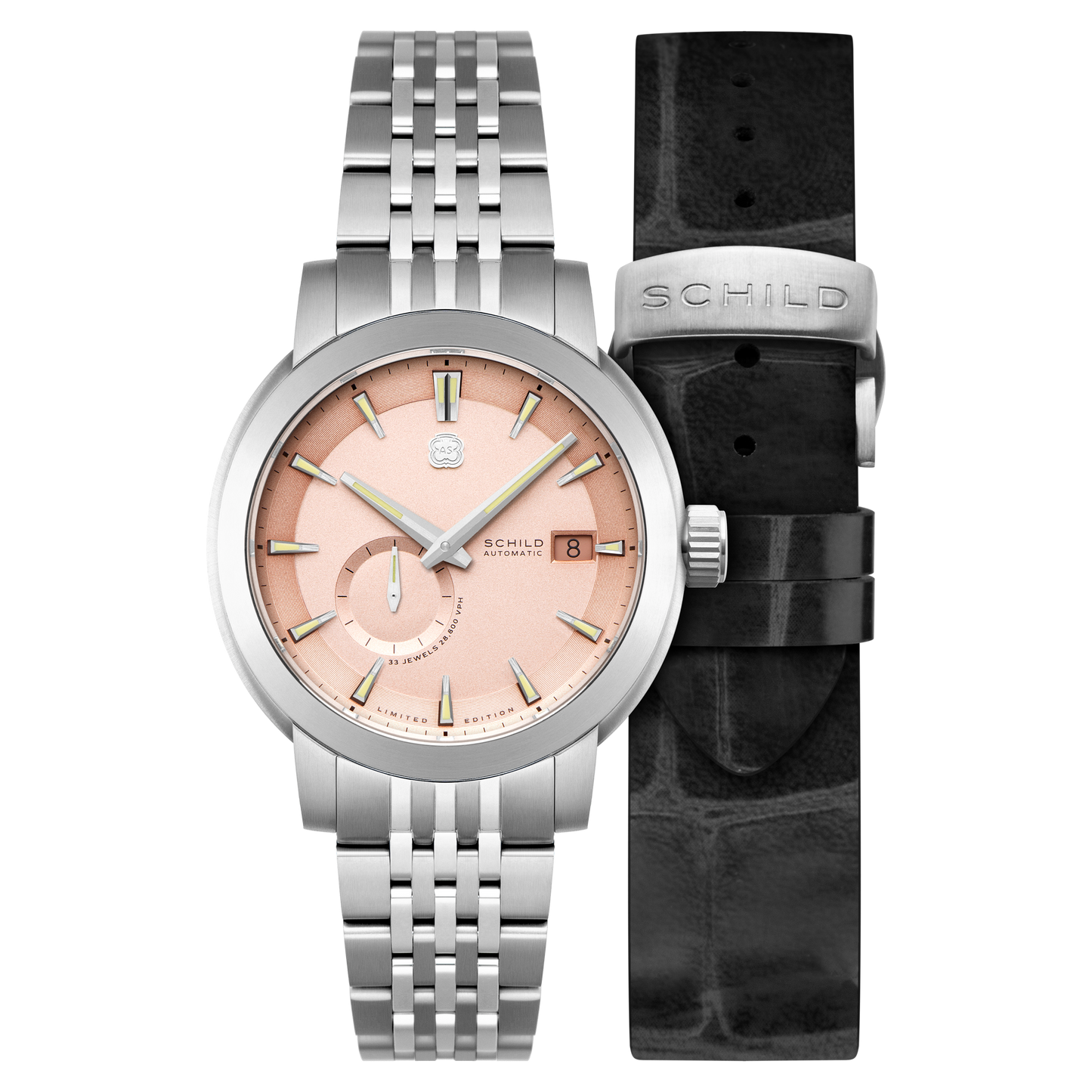 Schild Men's 44mm Heinrich Automatic Micro Rotor Lmt Ed Interchangeable Watch