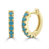 Sabrina Designs 14K Gold Turquoise Huggie Hoop Earrings