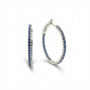 Sabrina Designs 14K Gold Precious Gemstone Inside-Out 1" Hoop Earrings