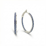 Sabrina Designs 14K Gold Precious Gemstone Inside-Out 1" Hoop Earrings