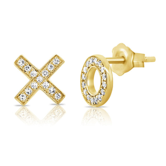 Sabrina Designs 14K Gold 0.10ctw Diamond "X & O" Stud Earrings