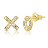 Sabrina Designs 14K Gold 0.10ctw Diamond "X & O" Stud Earrings