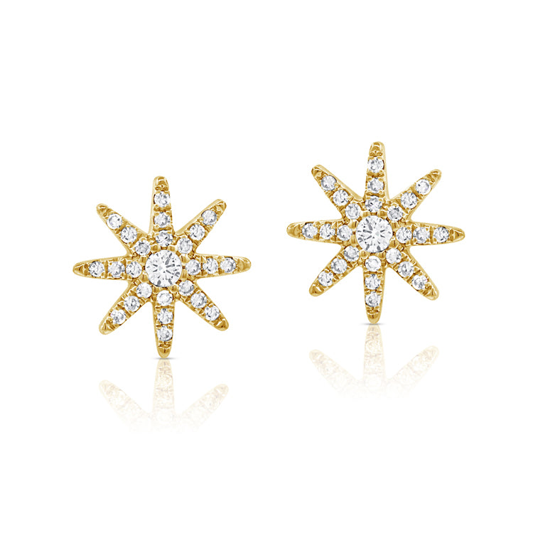 Sabrina Designs 14K Gold 0.17ctw Diamond Starburst Stud Earrings