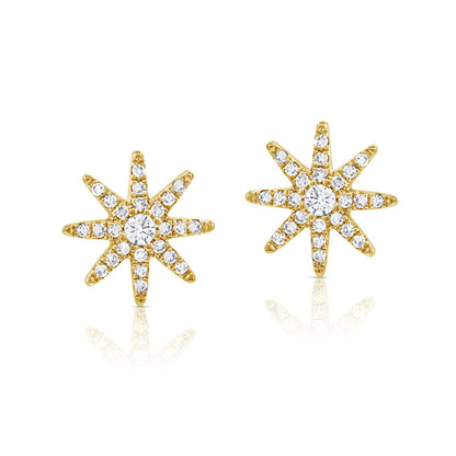Sabrina Designs 14K Gold 0.17ctw Diamond Starburst Stud Earrings