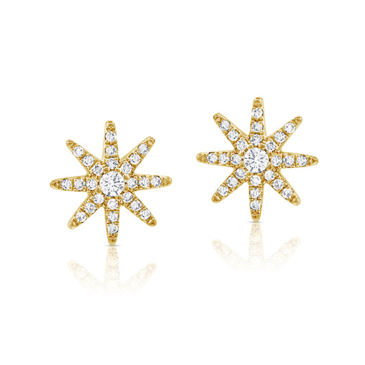 Sabrina Designs 14K Gold 0.17ctw Diamond Starburst Stud Earrings