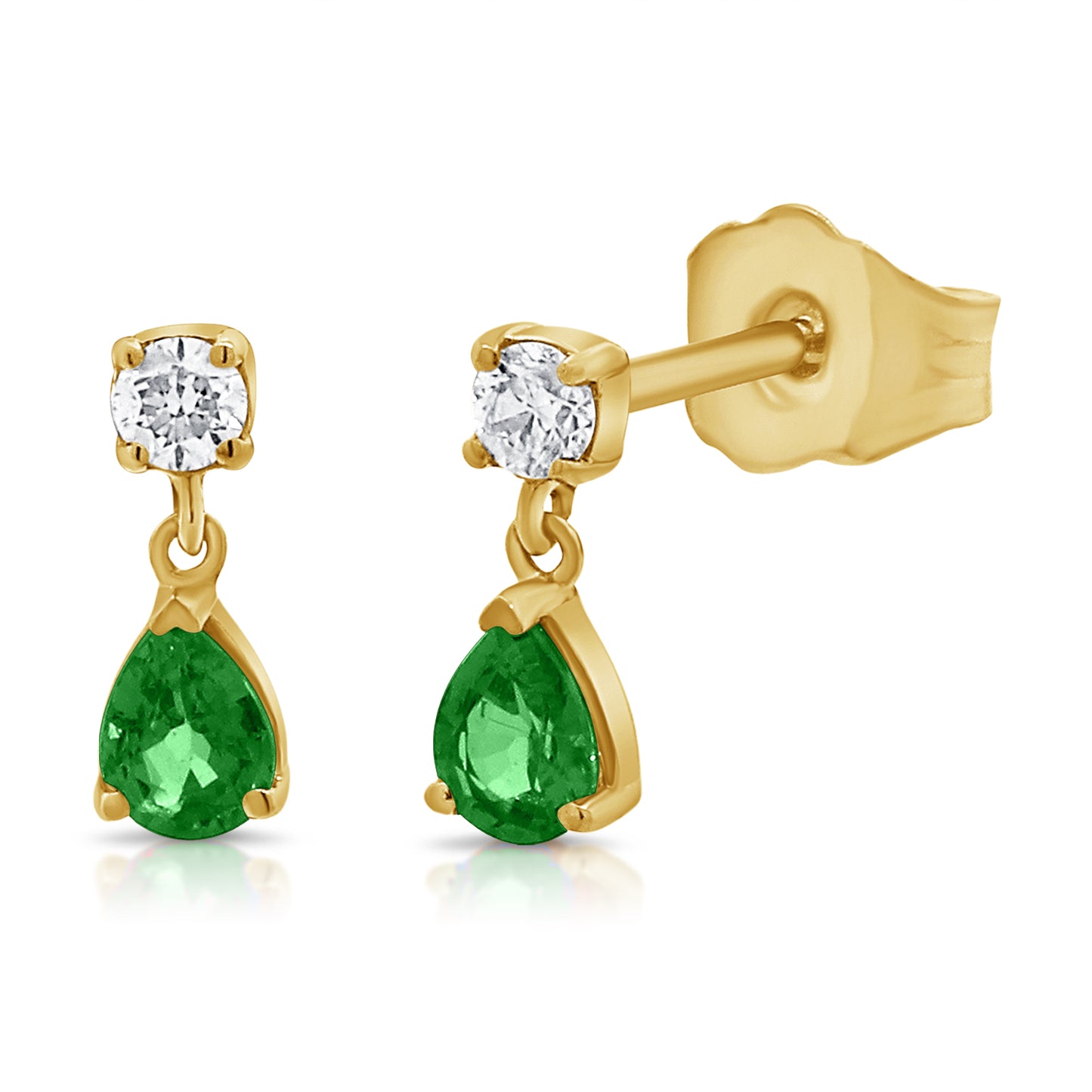 Sabrina Designs 14K Gold Emerald & Diamond Drop Earrings