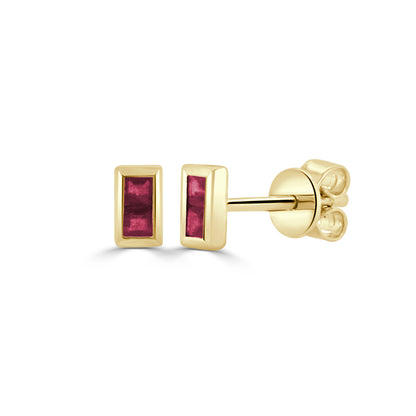 Sabrina Designs 14K Gold Precious Gemstone Square Cut Stud Earrings