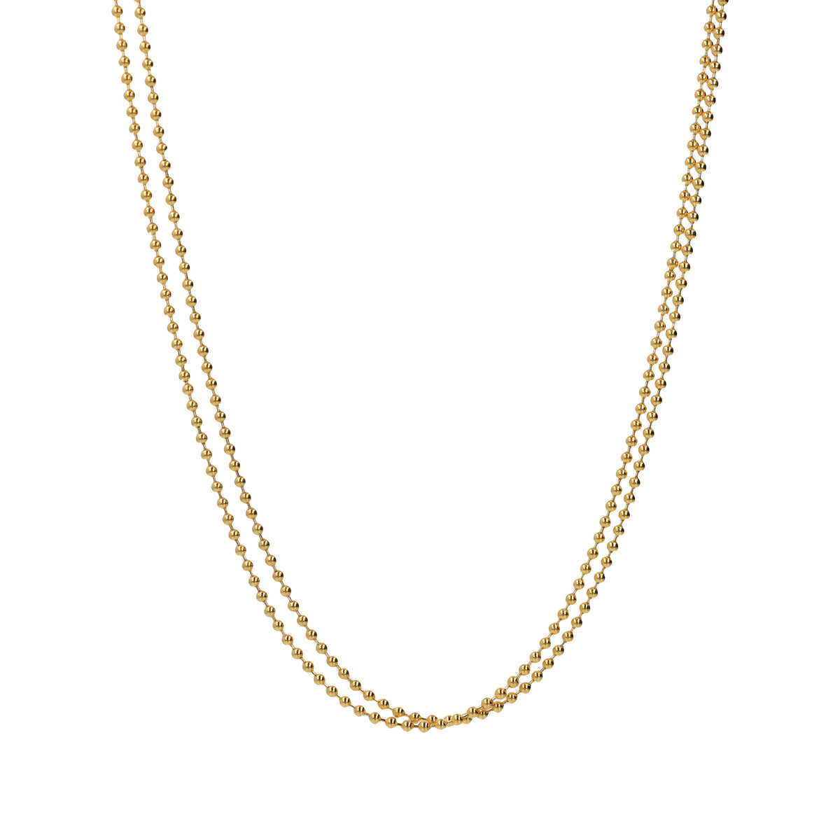 Toscana Italiana 18K Gold Plated Double Row Beaded Chain Necklace
