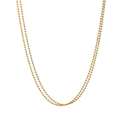 Toscana Italiana 18K Gold Plated Double Row Beaded Chain Necklace