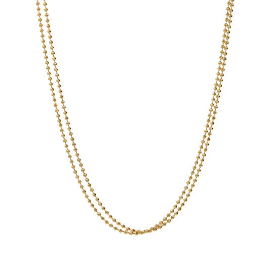 Toscana Italiana 18K Gold Plated Double Row Beaded Chain Necklace