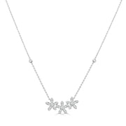 Sabrina Designs 14K Gold 0.36ctw Diamond Triple Flower Necklace
