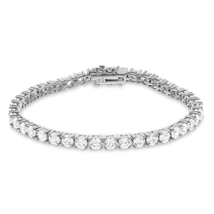 Brilliante Sterling Silver Simulated Diamond Tennis Bracelet Choice of Finish
