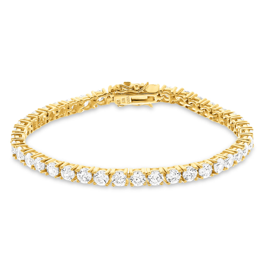 Brilliante Sterling Silver Simulated Diamond Tennis Bracelet Choice of Finish
