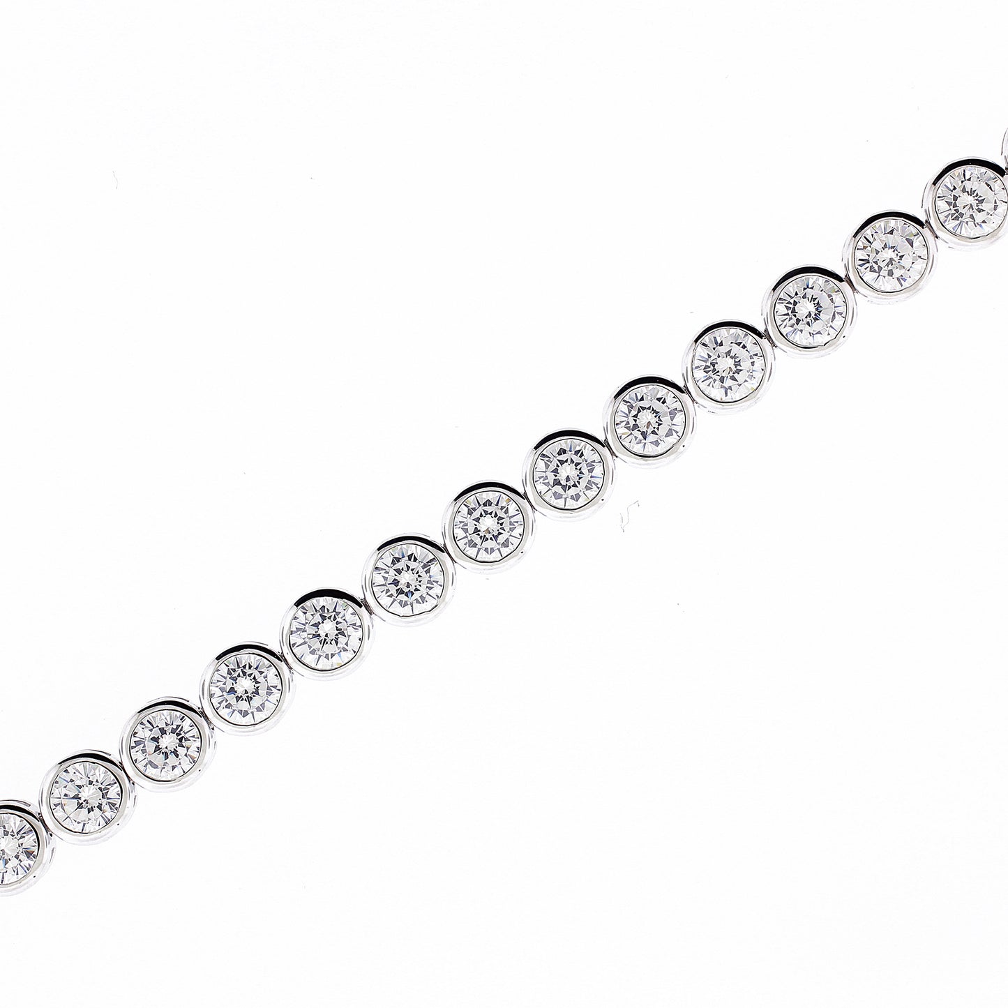 Brilliante Sterling Silver Simulated Diamond Bezel-Set Tennis Bracelet