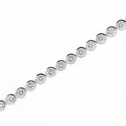 Brilliante Sterling Silver Simulated Diamond Bezel-Set Tennis Bracelet