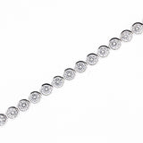 Brilliante Sterling Silver Simulated Diamond Bezel-Set Tennis Bracelet