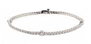 Brilliante Sterling Silver Simulated Diamond Pave Bezel-Set Tennis Bracelet