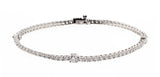 Brilliante Sterling Silver Simulated Diamond Pave Bezel-Set Tennis Bracelet