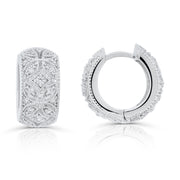 Brilliante Sterling Silver Simulated Diamond Art Deco Hoop