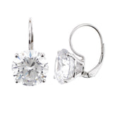 Brilliante Sterling Silver Simulated Diamond 11mm Round Lever Back Earrings