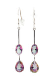 Belle Artique Sterling Silver Oval & Pear-Shaped Mystic Topaz Dangle Earrings
