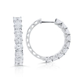Brilliante Sterling Silver Simulated Diamond Square-Cut Hoop Earrings