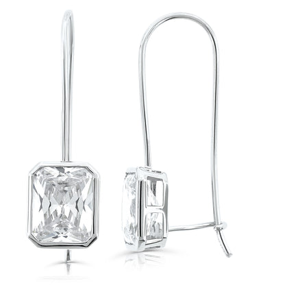 Brilliante Sterling Silver Simulated Choice of Cut Diamond Drop Earrings