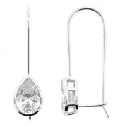 Brilliante Sterling Silver Simulated Choice of Cut Diamond Drop Earrings