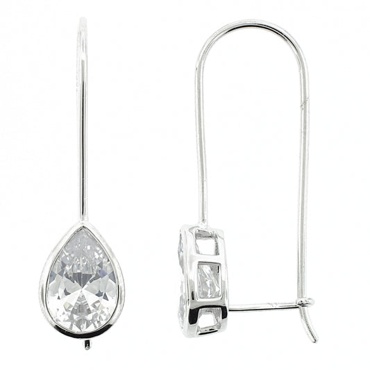 Brilliante Sterling Silver Simulated Choice of Cut Diamond Drop Earrings