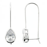 Brilliante Sterling Silver Simulated Choice of Cut Diamond Drop Earrings