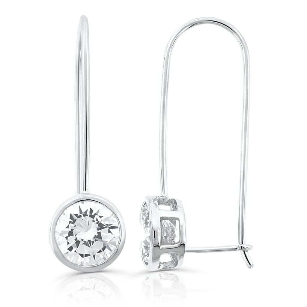 Brilliante Sterling Silver Simulated Choice of Cut Diamond Drop Earrings