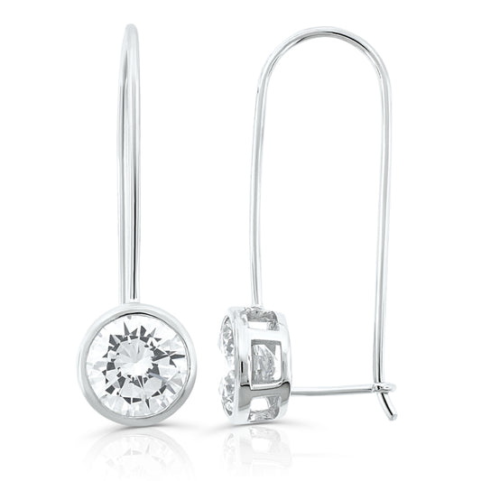 Brilliante Sterling Silver Simulated Choice of Cut Diamond Drop Earrings