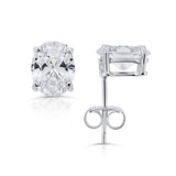Brilliante Sterling Silver Simulated Choice of Cut Diamond Stud Earrings