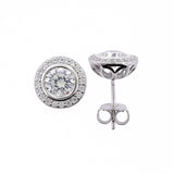Brilliante Sterling Silver 6mm Simulated Diamonds Stud Earrings