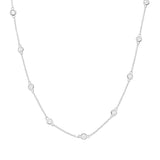 Brilliante Sterling Silver Simulated Diamond Station Choice of Length Necklace