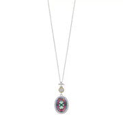 Belle Artique Sterling Silver Mystic & White Topaz Pineapple Pendant with Chain