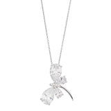 Brilliante Sterling Silver Simulated Diamond Dragonfly Pendant with 18" Chain