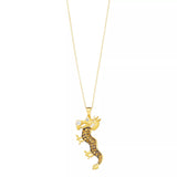 Belle Artique Gold Plated Citrine & White Topaz Dragon Pendant with Chain